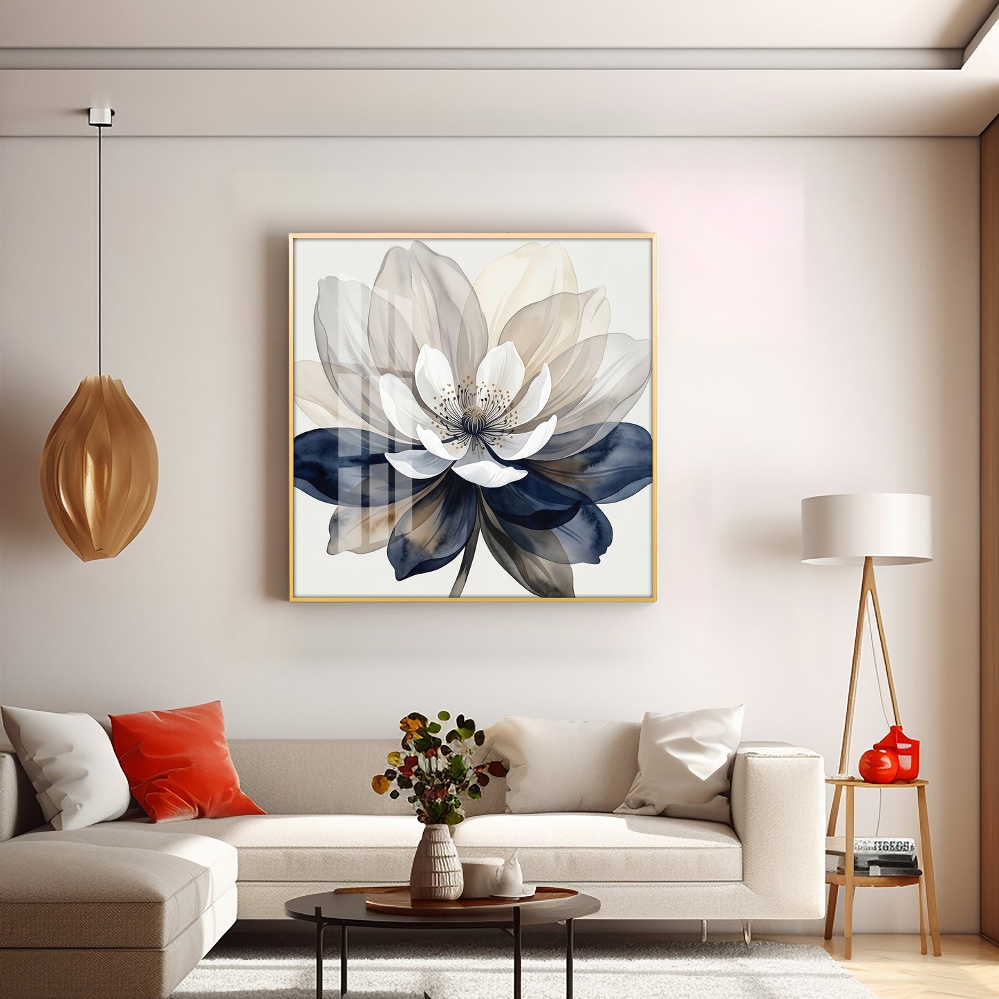 Whispering Petals Flower Premium Acrylic Square Wall Art