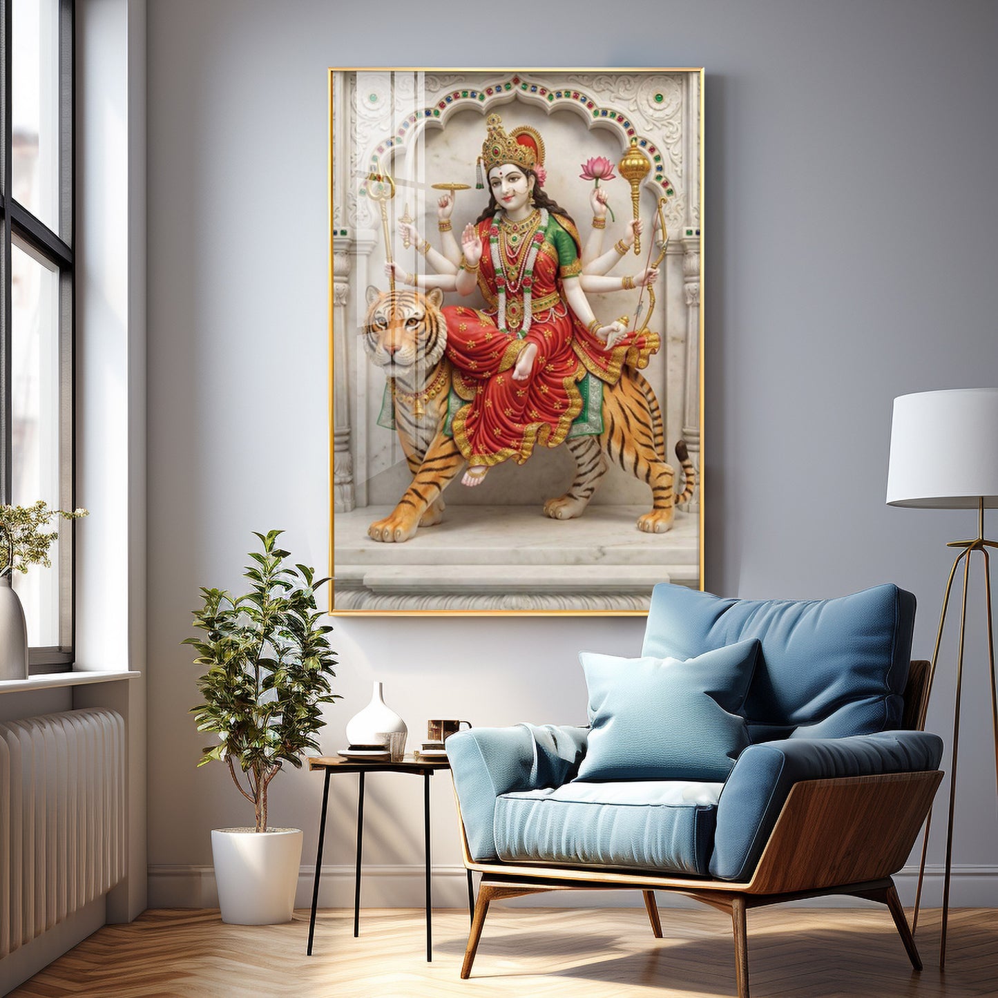 Divine Serenity Of Maa Durga Premium Acrylic Vertical Wall Art