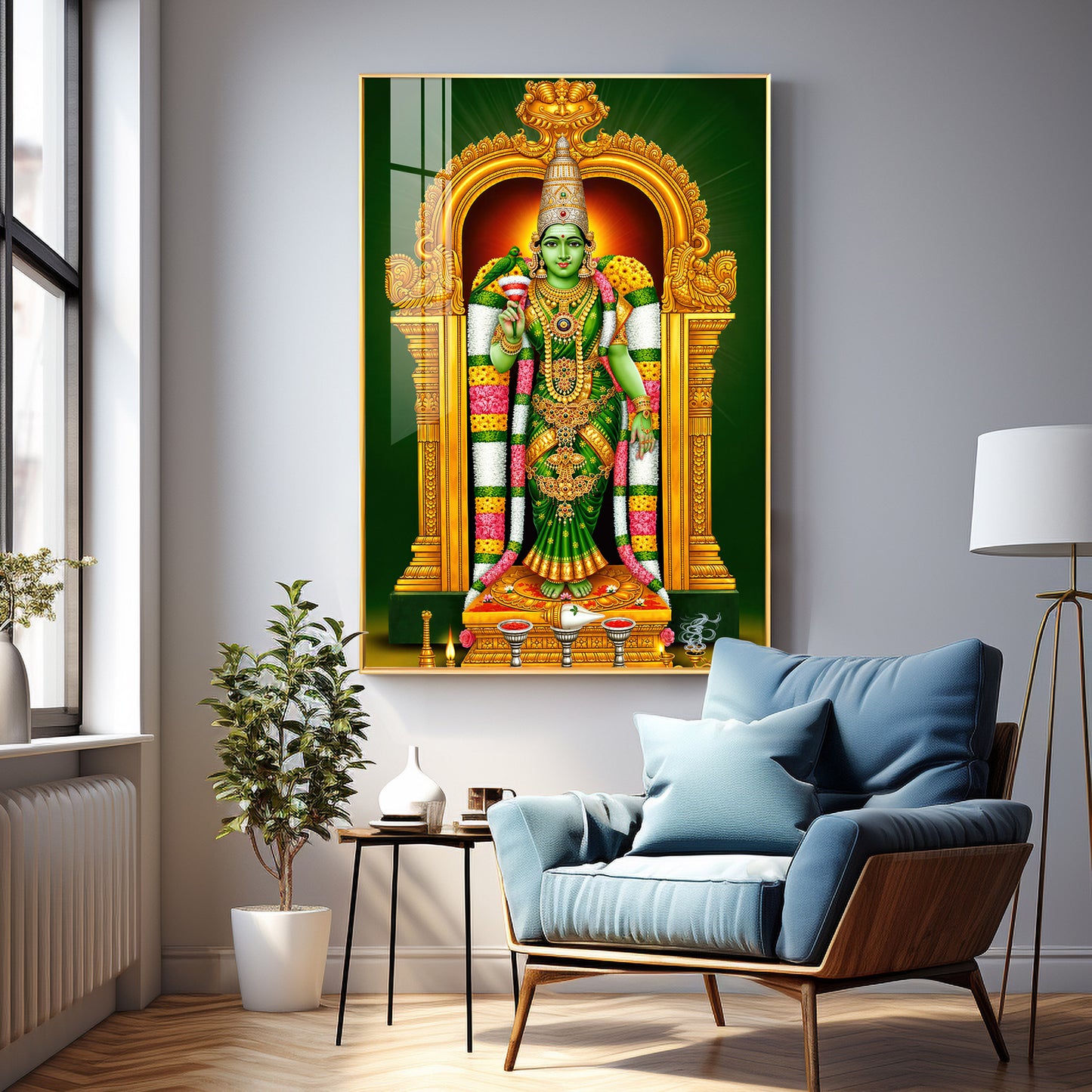 Shri Meenakshi Amma Premium Acrylic Vertical Wall Art