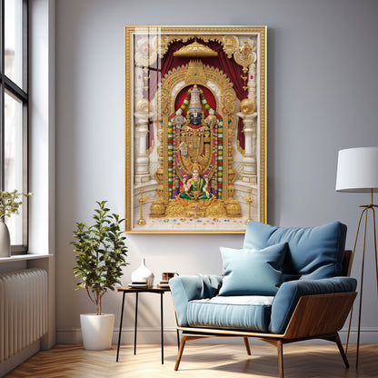 Divine Wisdom Venkateswara Premium Acrylic Vertical Wall Art