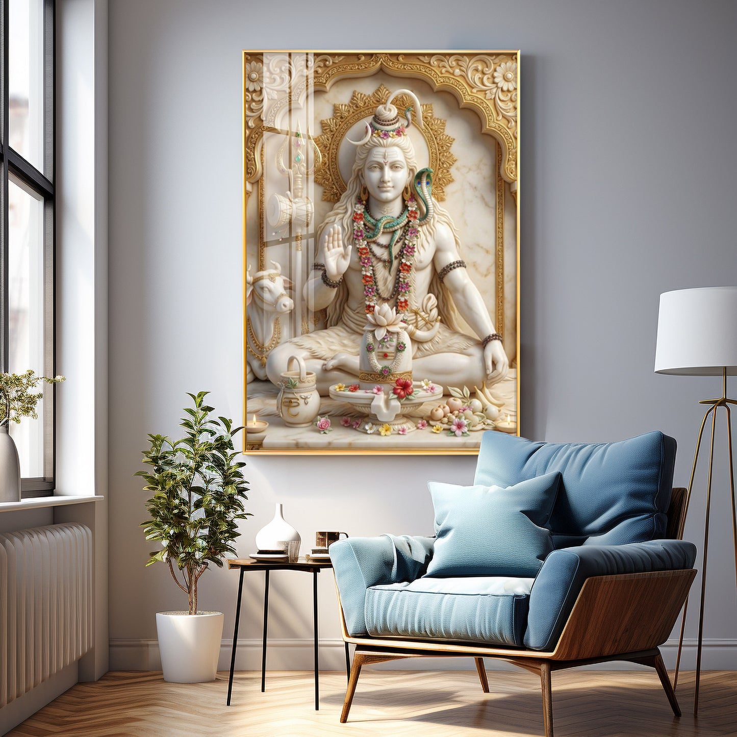 Adi Yogi Lord Shiva Premium Acrylic Vertical Wall Art