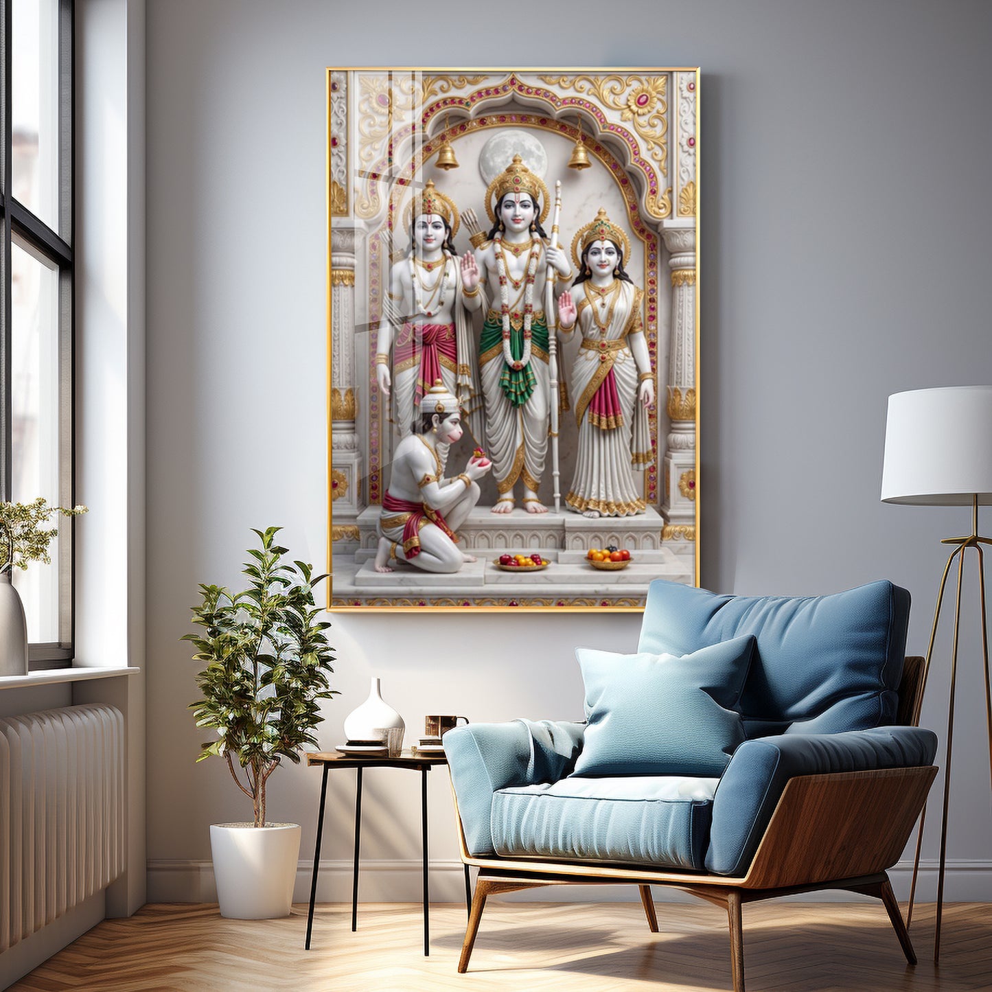 Ram Lakshman Sita Hanuman Ji Premium Acrylic Vertical Wall Art