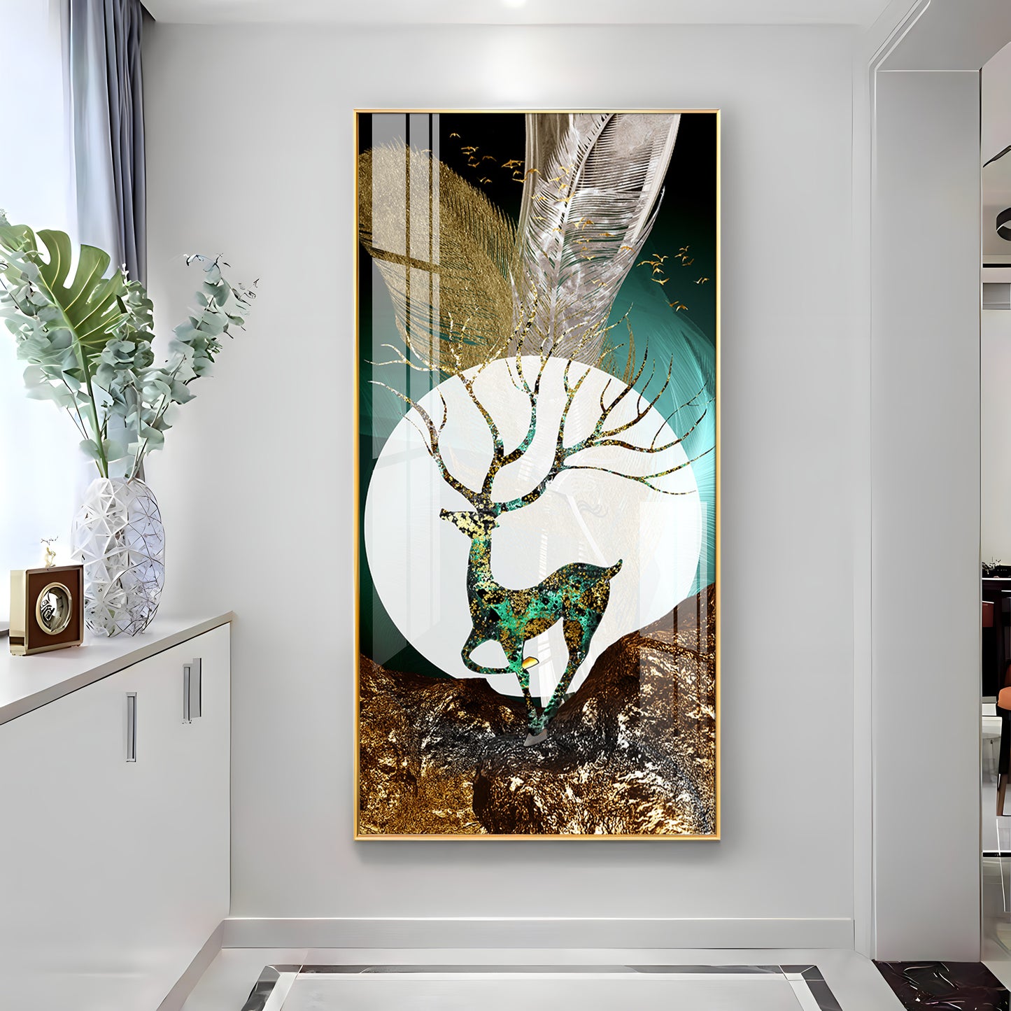 Majestic Deer Haven Premium Acrylic Vertical Wall Art