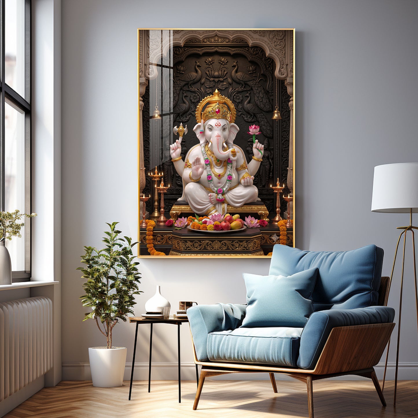 Divine Vighnaharta Ganesh Ji Premium Acrylic Vertical Wall Art