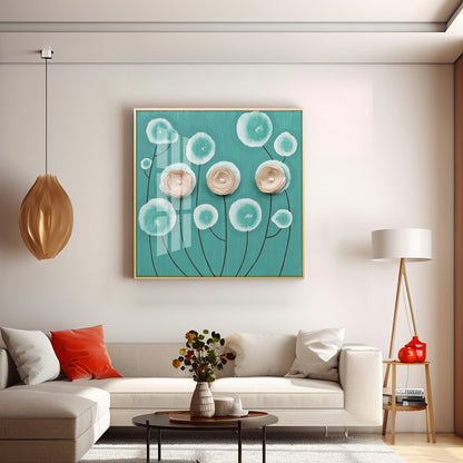 Poppy Flowers Premium Acrylic Square Wall Art