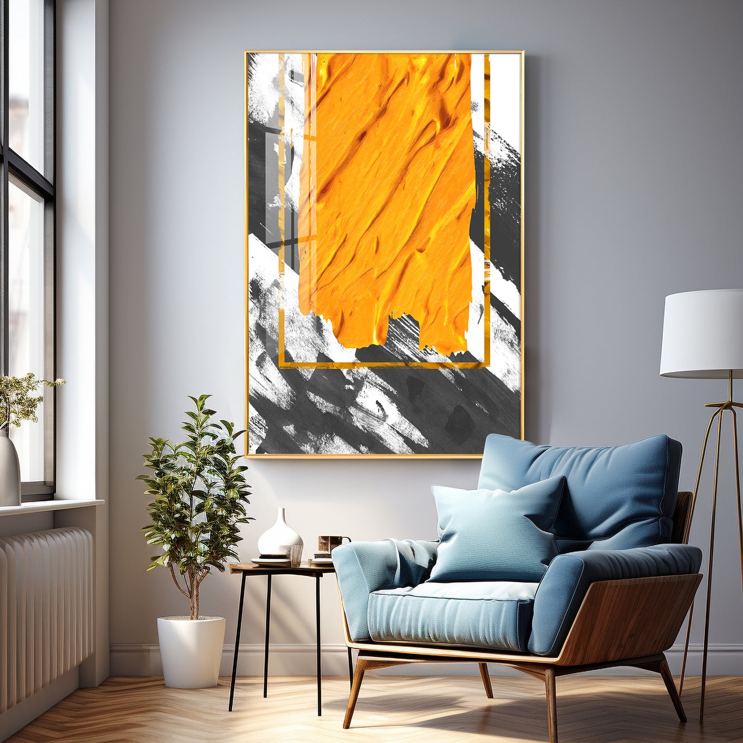 Vivid Strokes Of Sunshine Premium Acrylic Vertical Wall Art