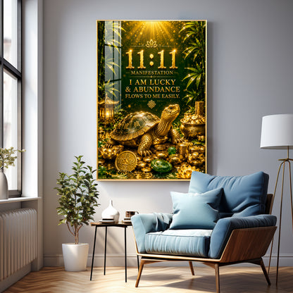 Lucky Tortoise Premium Acrylic Vertical Wall Art