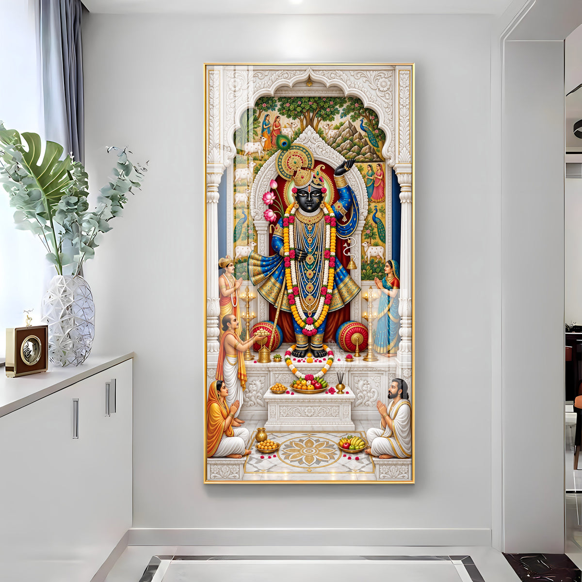 Divine Shrinathji Premium Acrylic Vertical Wall Art