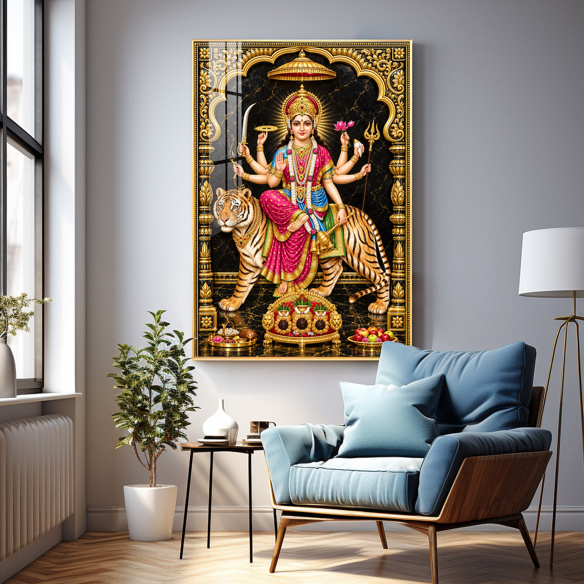 Jagdamba Premium Acrylic Vertical Wall Art