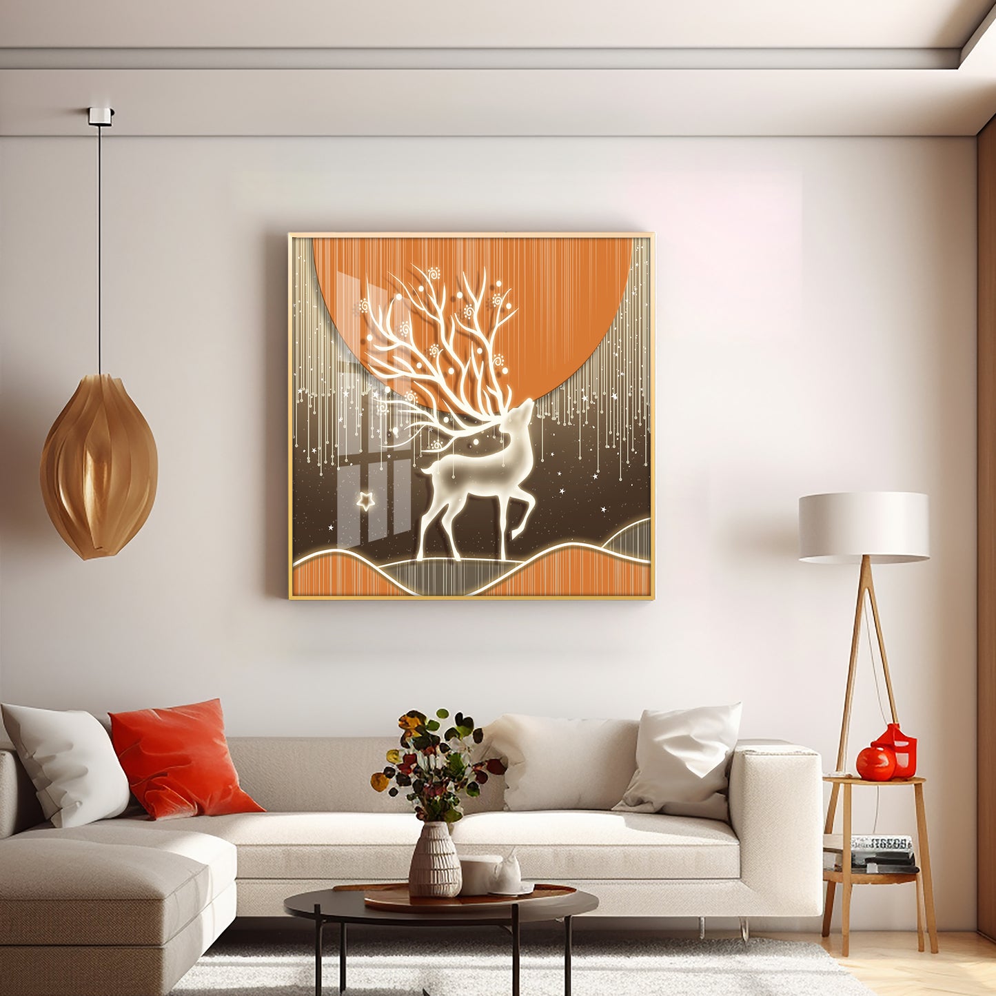 Nature & Deer Premium Acrylic Square Wall Art