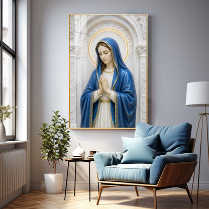 Praying Mother Mary Premium Acrylic Vertical Wall Art