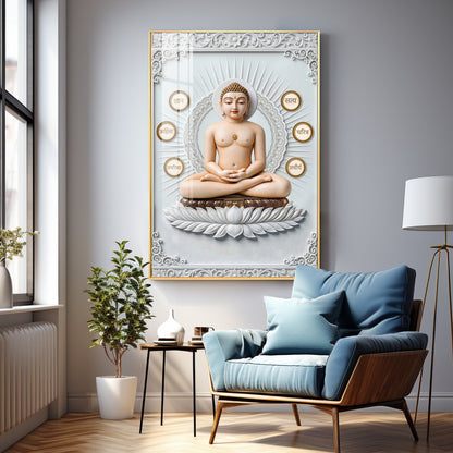 God Mahavir Jain Premium Acrylic Vertical Wall Art