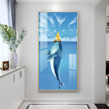 Cartoon Whale Premium Acrylic Vertical Wall Art