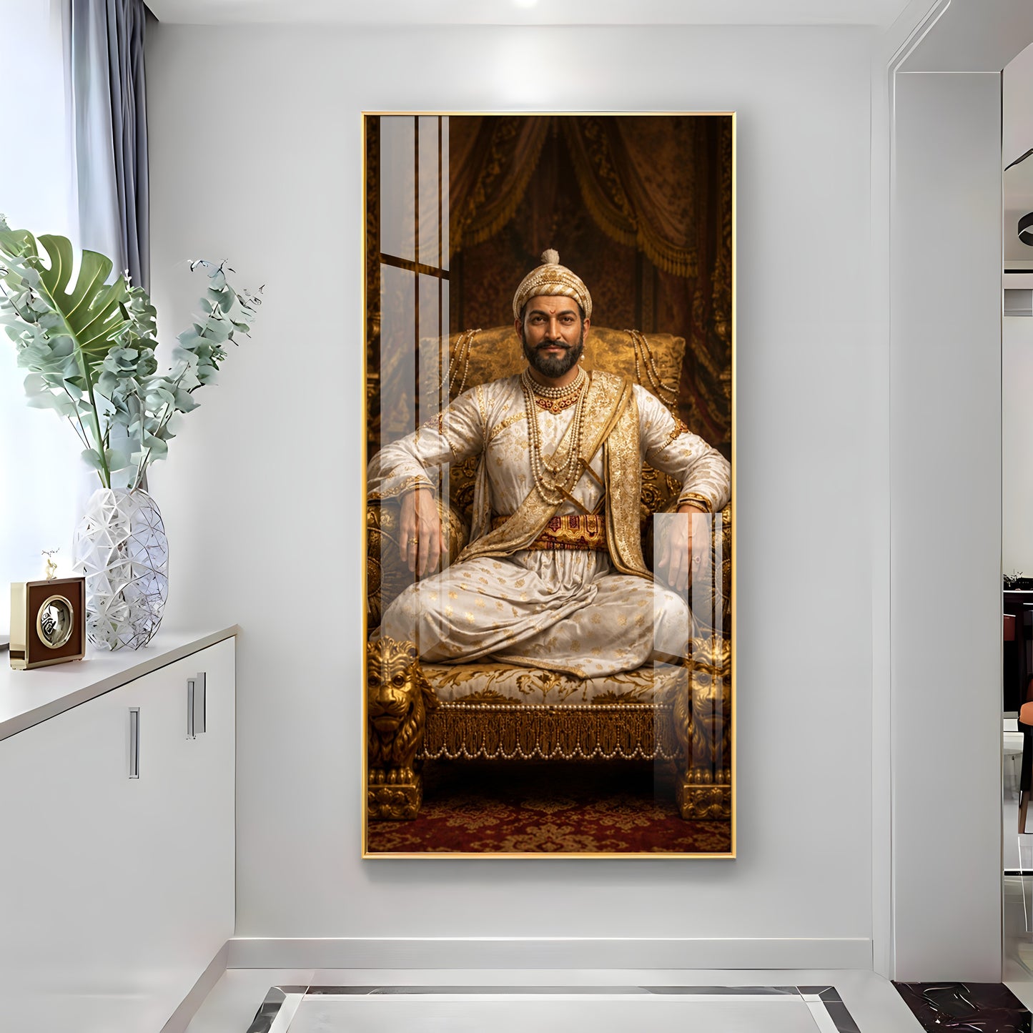 Maratha King Shivaji Maharaj Premium Acrylic Vertical Wall Art