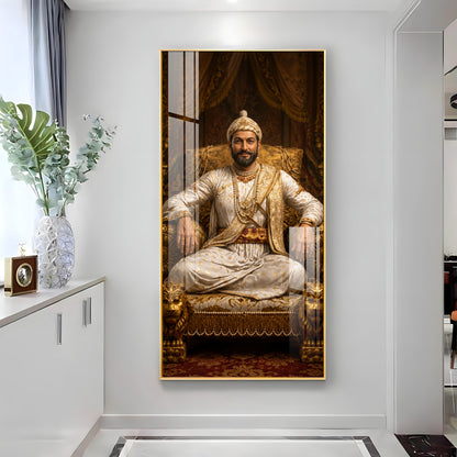 Maratha King Shivaji Maharaj Premium Acrylic Vertical Wall Art