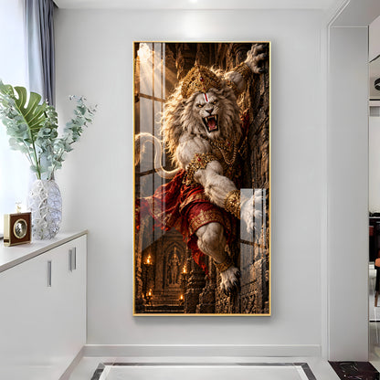 Bhagwan Narsimha Premium Acrylic Vertical Wall Art