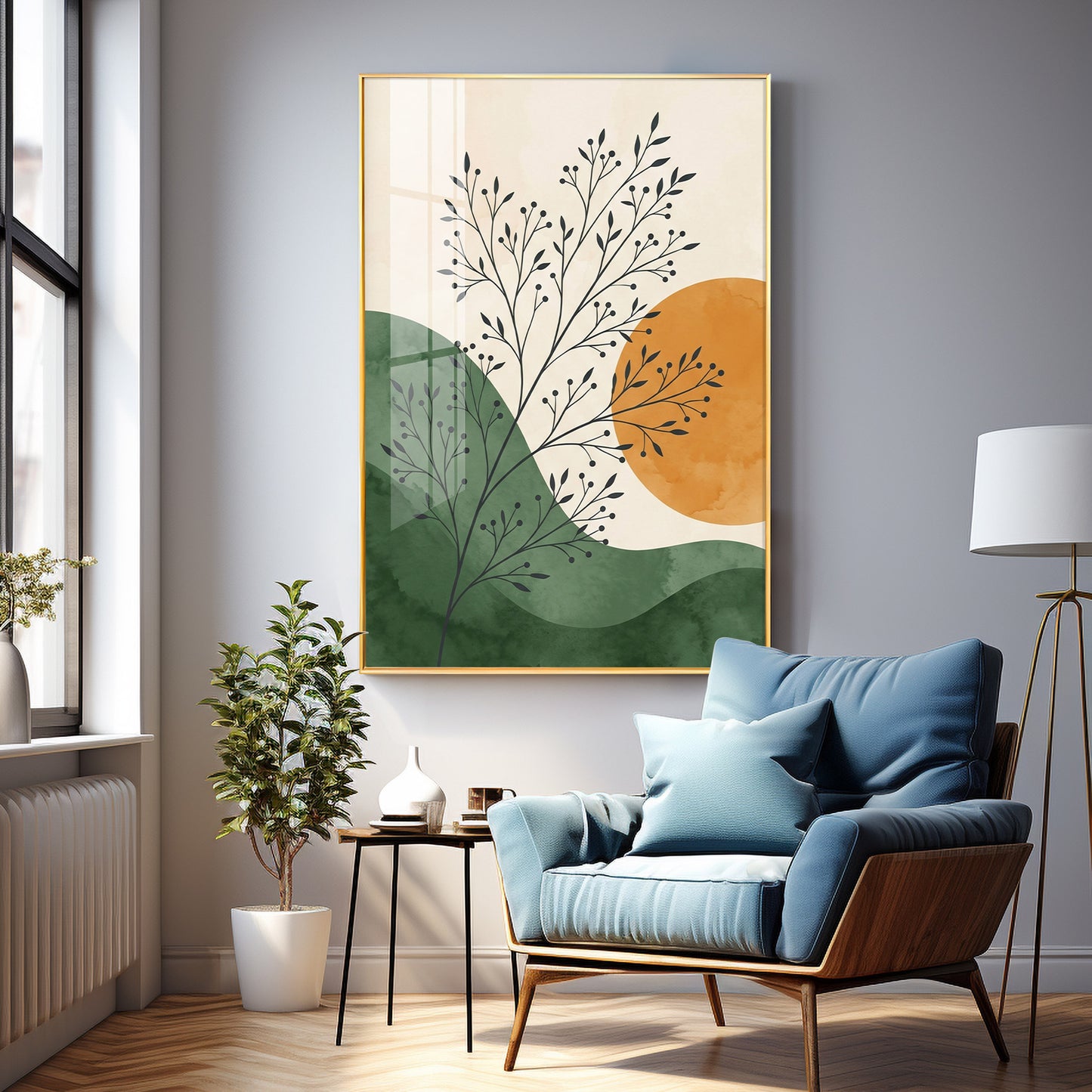 Radiant Leafscape Premium Acrylic Vertical Wall Art