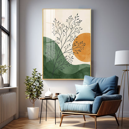 Radiant Leafscape Premium Acrylic Vertical Wall Art