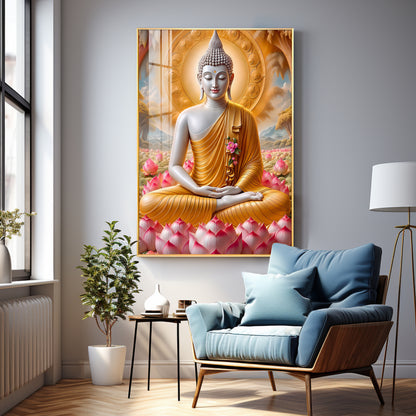 Tamatina Buddha Luxury Crystal Vertical Wall Art