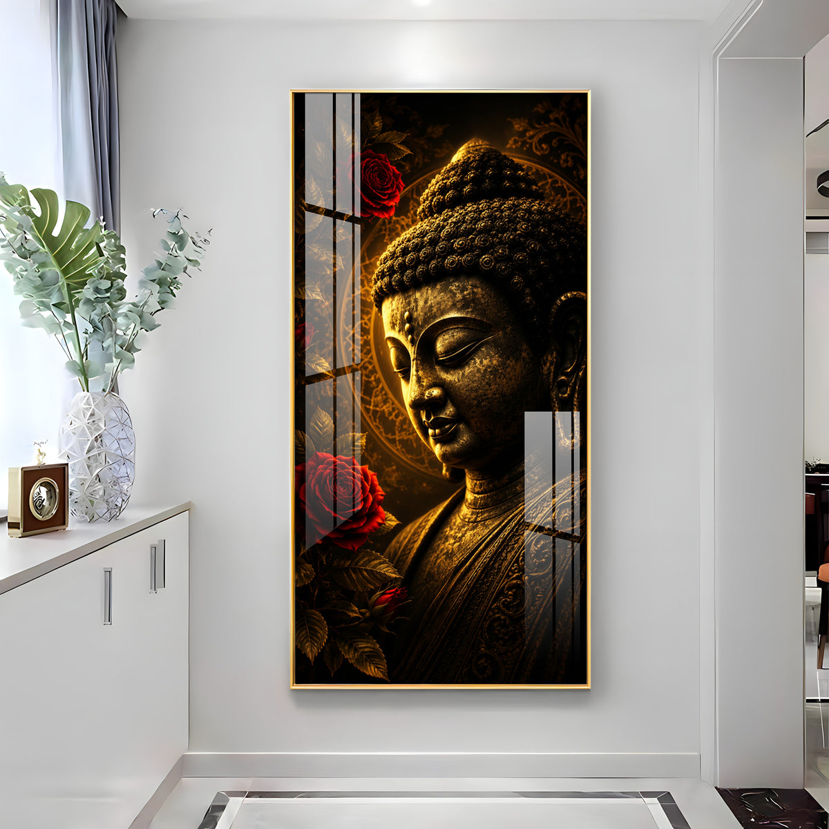 Beautiful Divine Buddha Premium Acrylic Vertical Wall Art