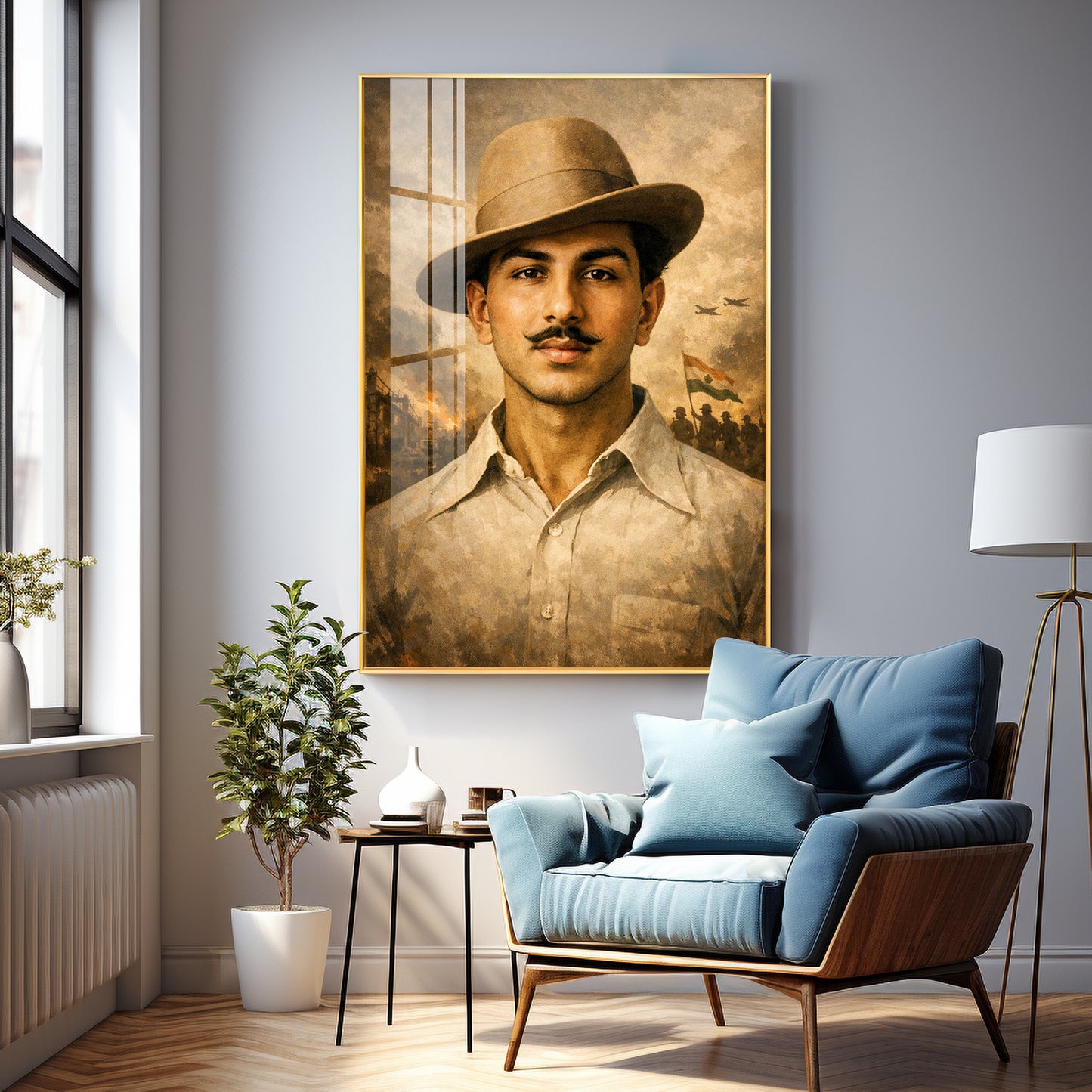 Shaheed Bhagat Singh Premium Acrylic Vertical Wall Art