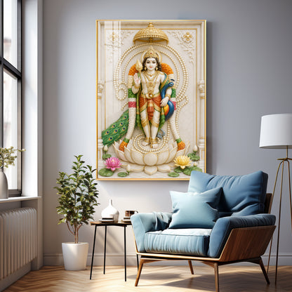 Divine Karthikeya Premium Acrylic Vertical Wall Art
