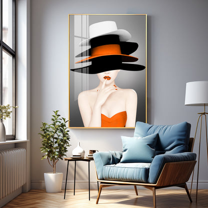 Modern Girl Classy Look Premium Acrylic Vertical Wall Art