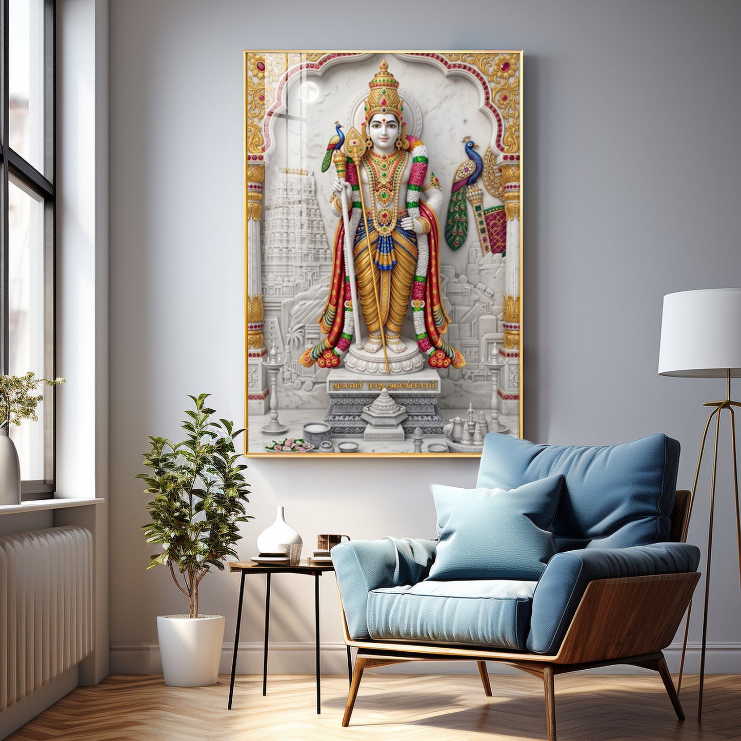 Divine Lord Subramanya Premium Acrylic Vertical Wall Art