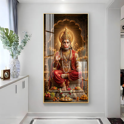 Hanuman Ji Blessing Premium Acrylic Vertical Wall Art