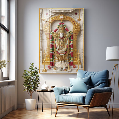 Divine Shree Venkateswara Premium Acrylic Vertical Wall Art