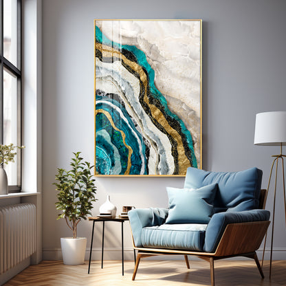 Timeless Striped Elegance Premium Acrylic Vertical Wall Art