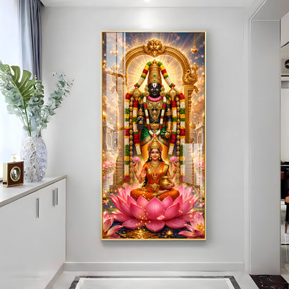 Goddess Lakshmi With Tirupati Balaji Premium Acrylic Vertical Wall Art