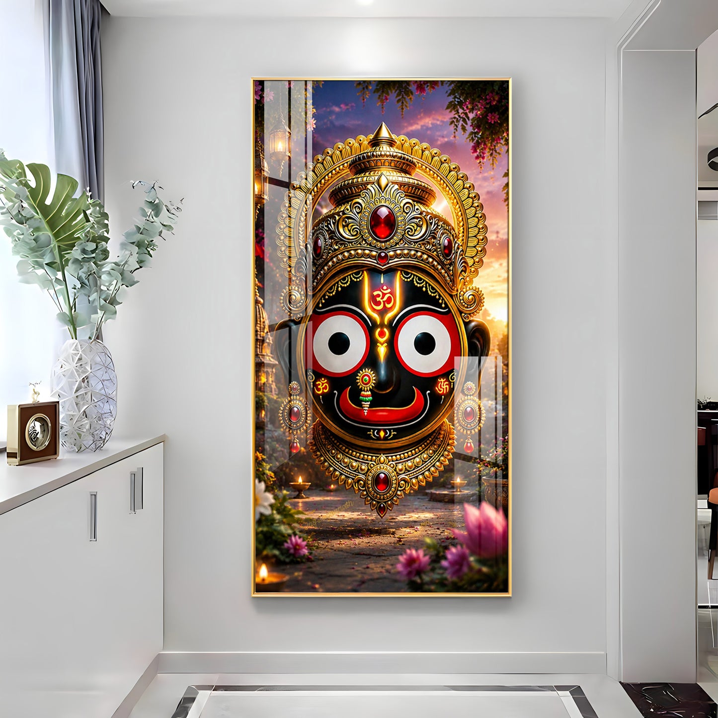 Lord Jagannath Face Premium Acrylic Vertical Wall Art