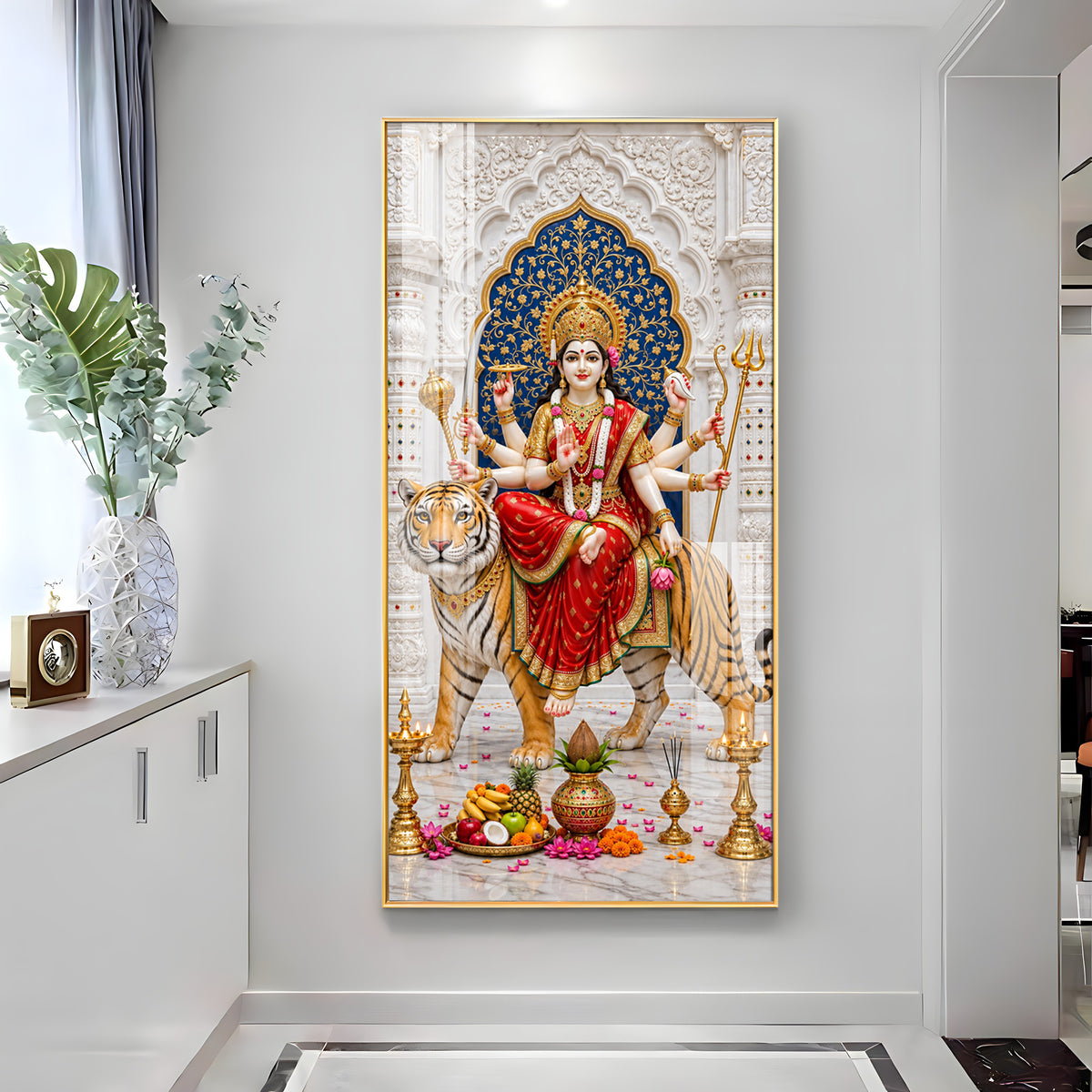 Elegant Durga Mata Premium Acrylic Vertical Wall Art