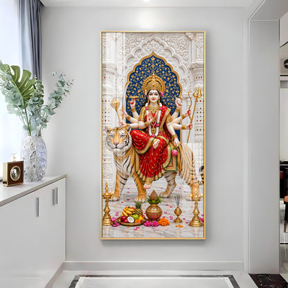 Elegant Durga Mata Premium Acrylic Vertical Wall Art