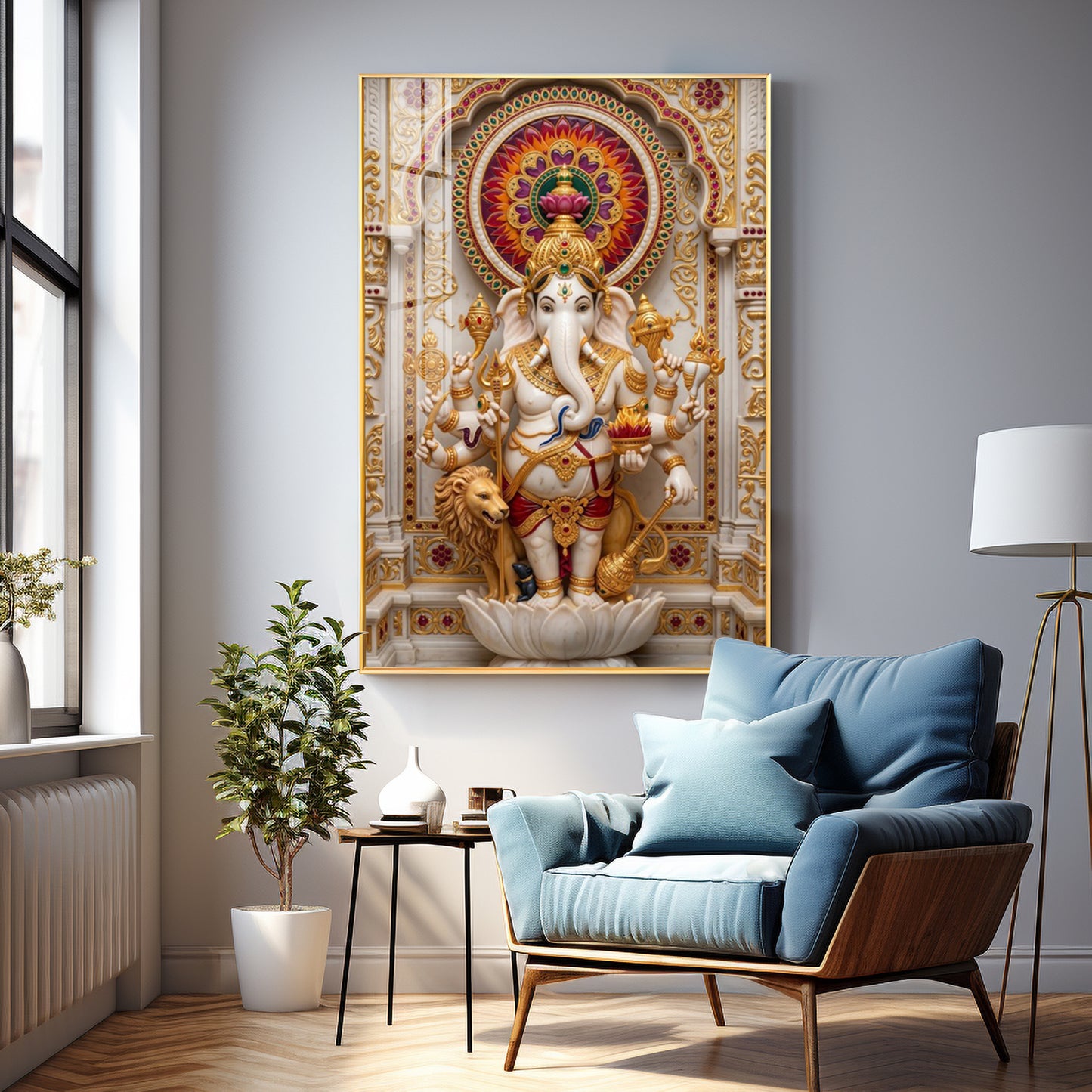 Lord Vinayaka Premium Acrylic Vertical Wall Art