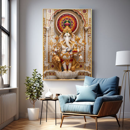 Lord Vinayaka Premium Acrylic Vertical Wall Art