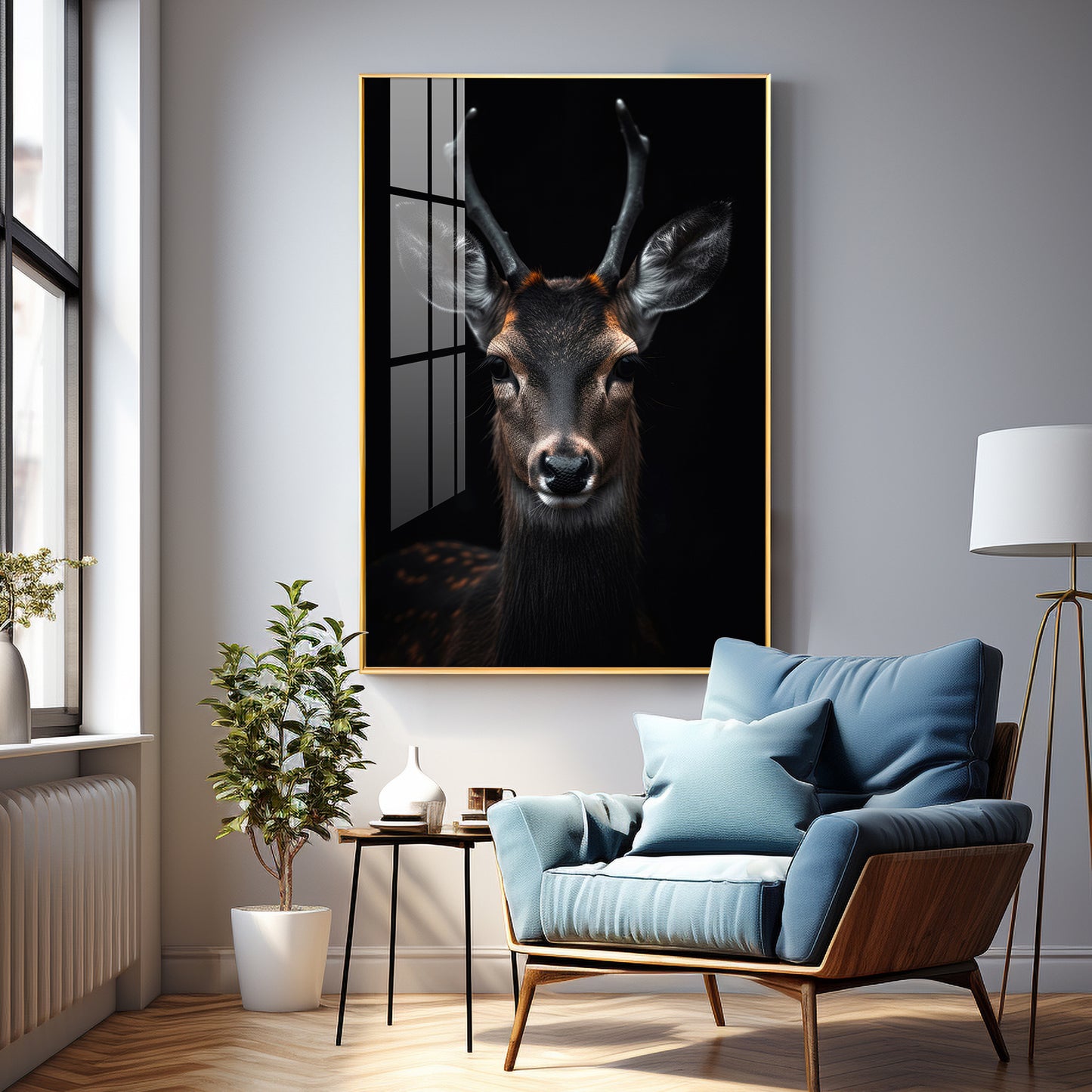 Sambar Deer Premium Acrylic Vertical Wall Art