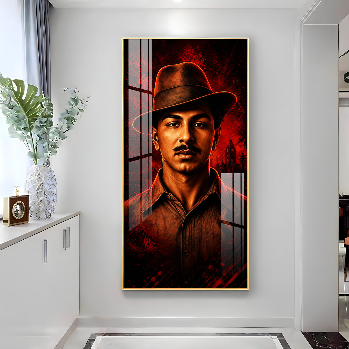 Revolutionary Shaheed Bhagat Singh Premium Acrylic Vertical Wall Art