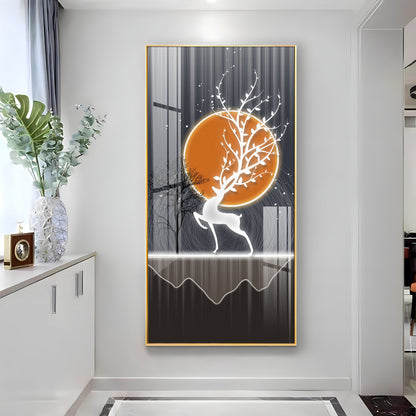 Luminious Deer Premium Acrylic Vertical Wall Art