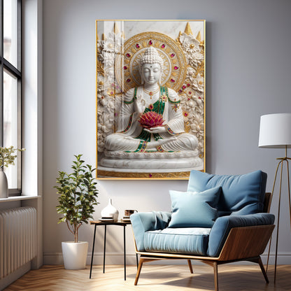 Enlightened Buddha Premium Acrylic Vertical Wall Art