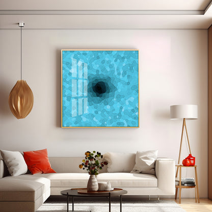 Abstract Blue Colored Design Premium Acrylic Square Wall Art