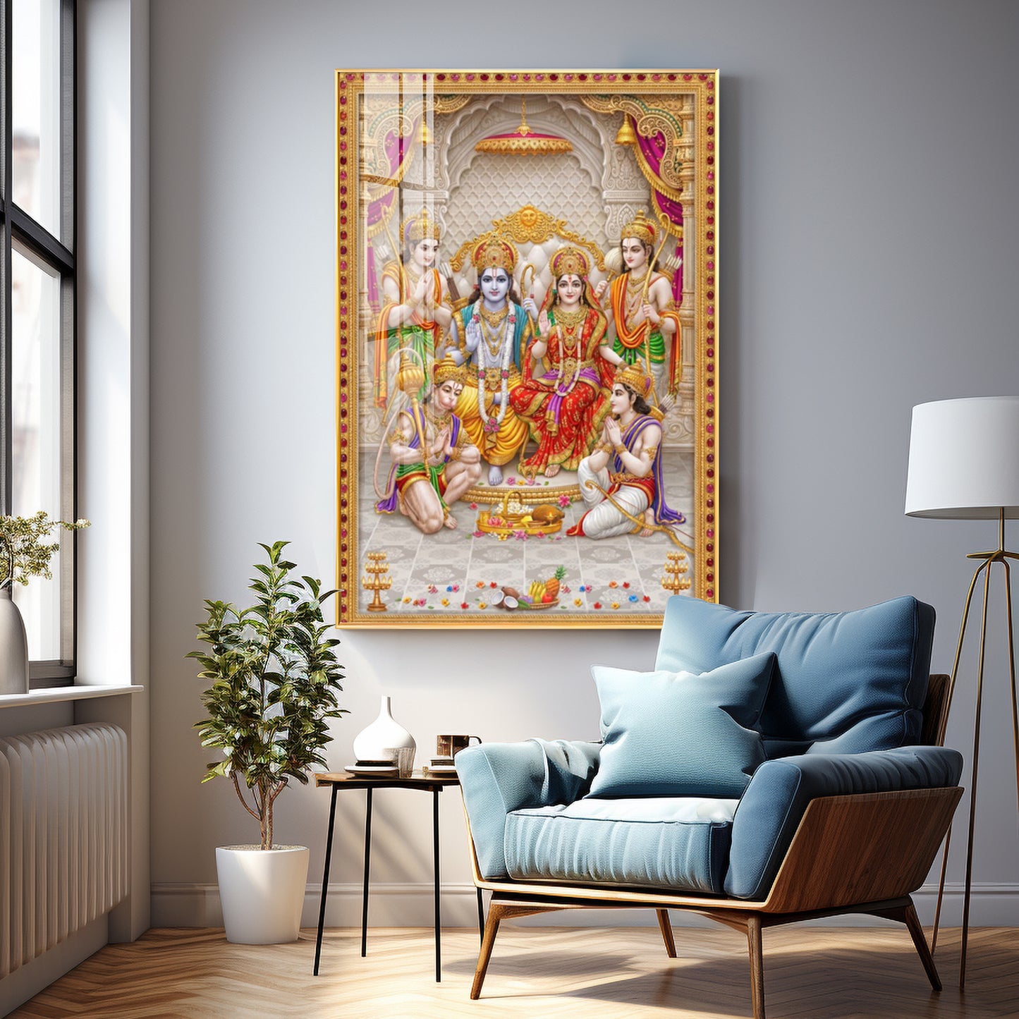 Religious Ram Darbar Premium Acrylic Vertical Wall Art