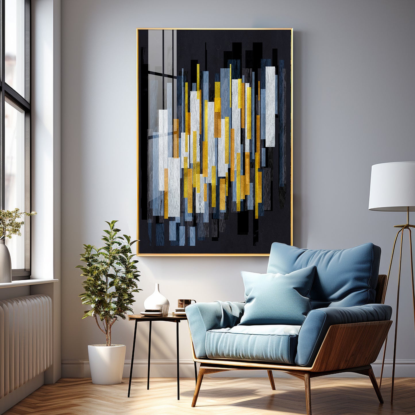 Geometric Fusion Premium Acrylic Vertical Wall Art