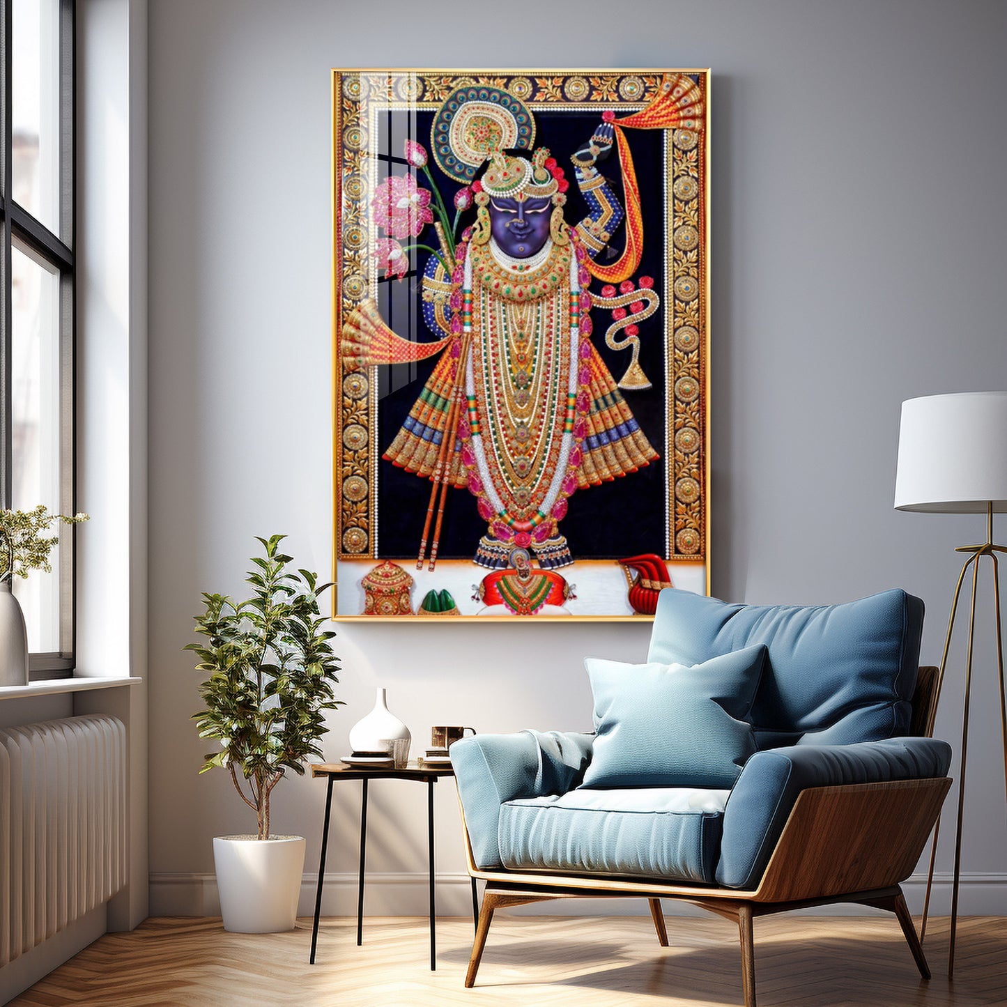 Lord Shrinathji Premium Acrylic Vertical Wall Art