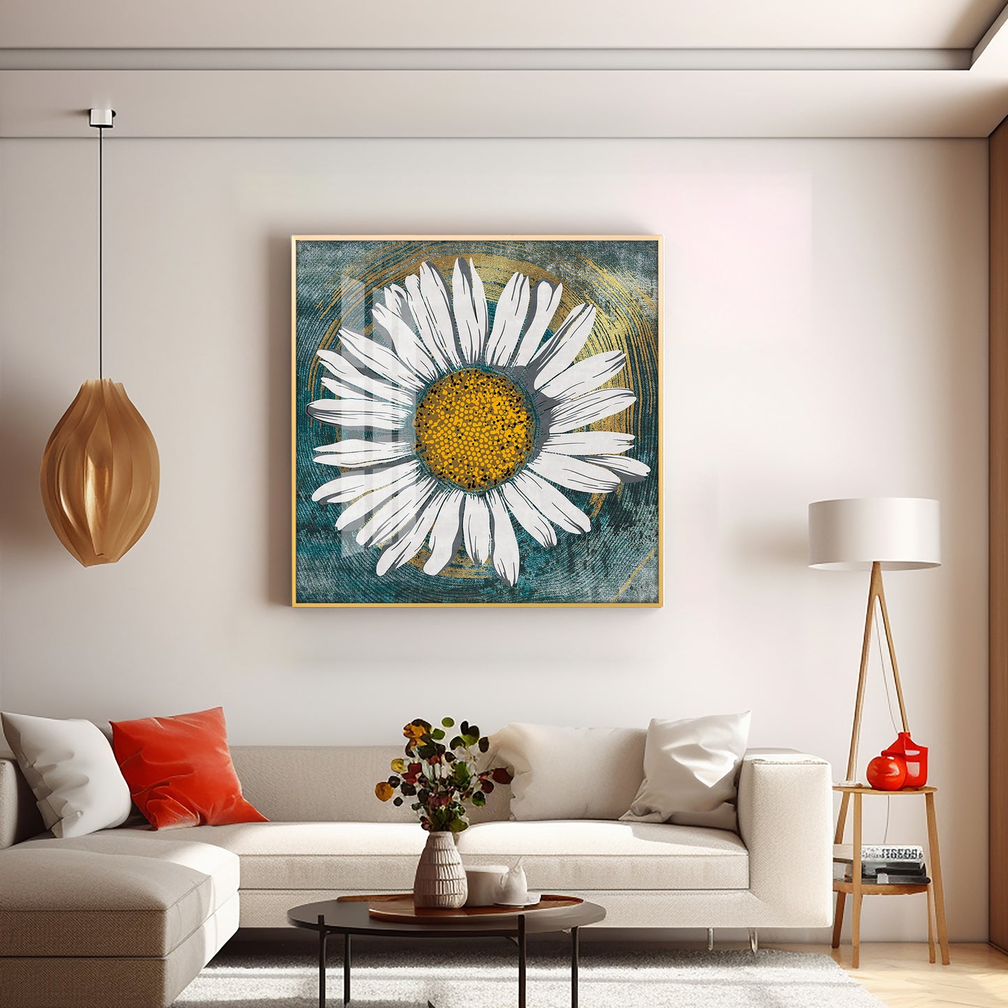 Tranquil Daisy Premium Acrylic Square Wall Art