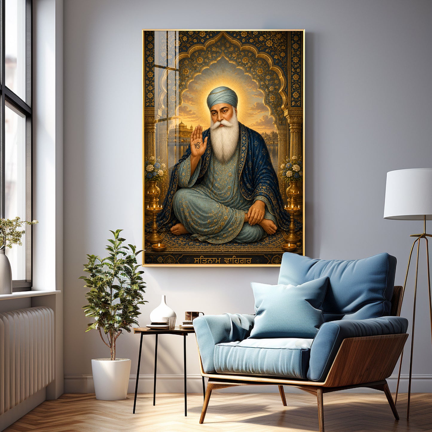 Guru Nanak Dev Ji Divine Blessing Premium Acrylic Vertical Wall Art