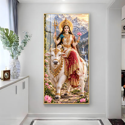 Maa Shailputri Premium Acrylic Vertical Wall Art