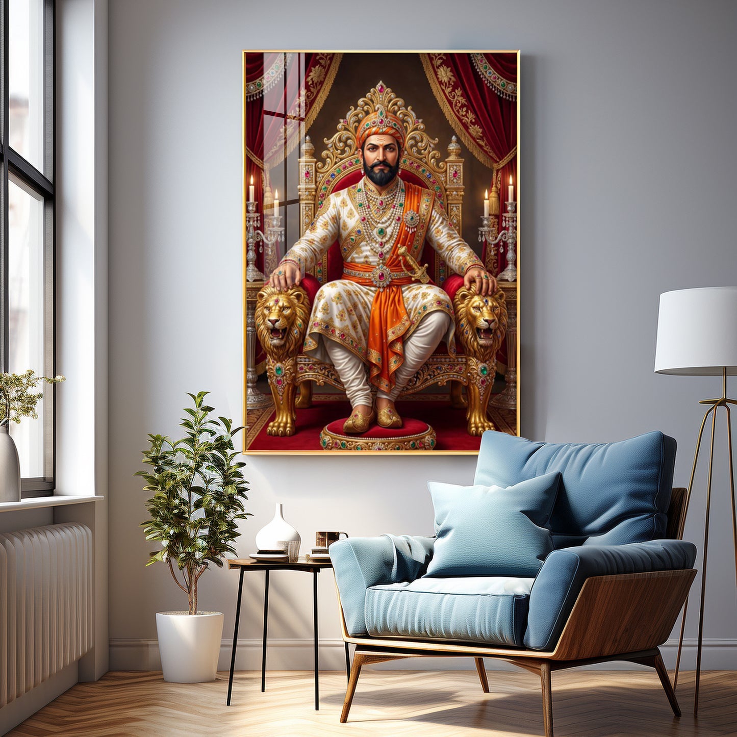 Chhatrapati Shivaji Maharaj Premium Acrylic Vertical Wall Art