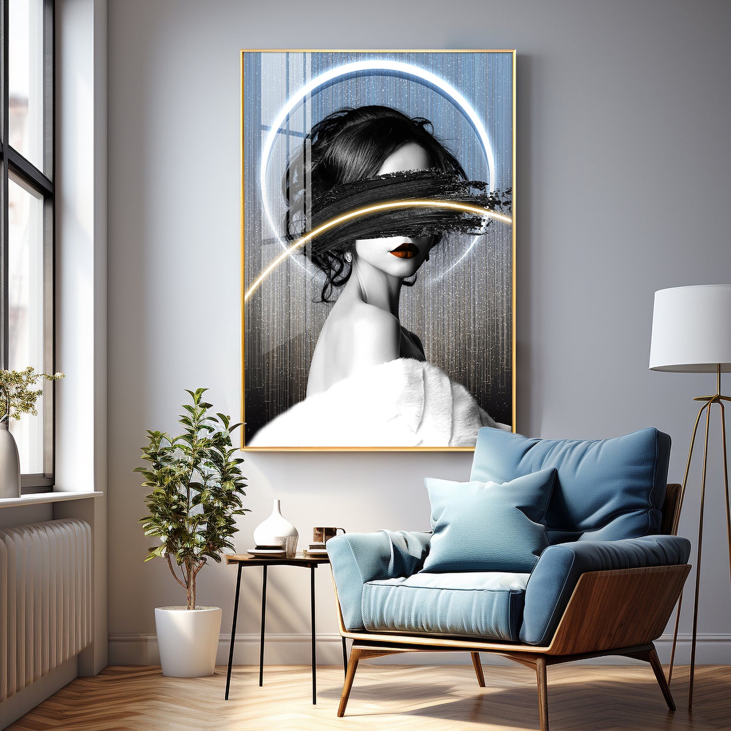 Classic Charm Of Modern Girl Premium Acrylic Vertical Wall Art